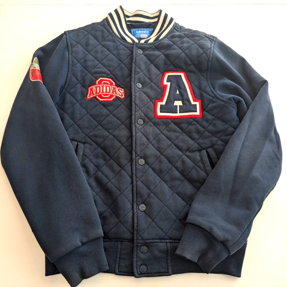 ADIDAS Vintage Quilted Varsity Bomber Jacket